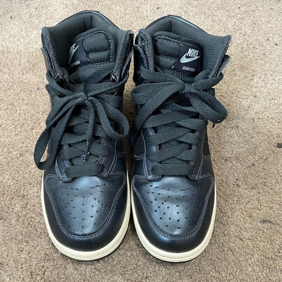 Dark metallic nike high dunks. Size 6 but fits like a 6.5-7 women - Picture 2 of 5